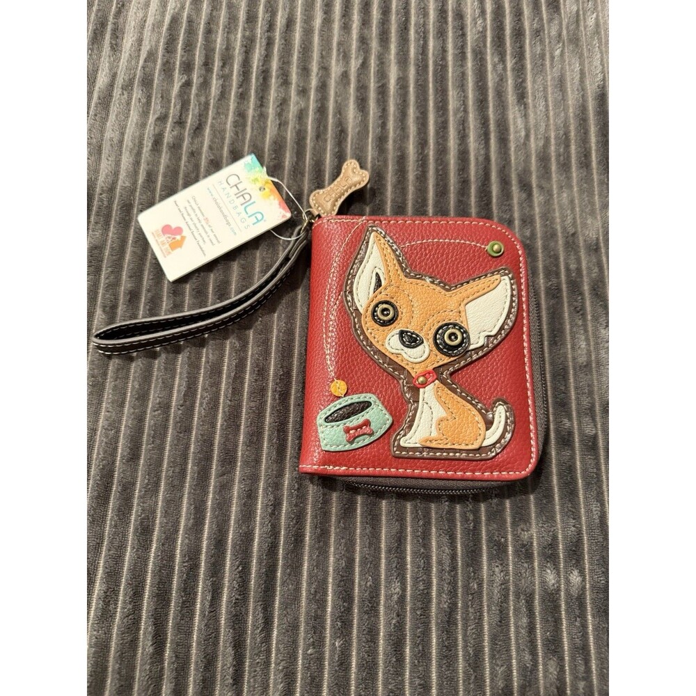 Chala Women's Chihuahua Dog Credit Card Wristlet  NWT
